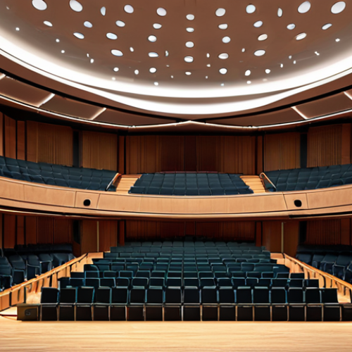 Home 6 A concert hall interior designed for optimal sound reflection and absorption, ensuring a balanced acoustic experience during a performance.
