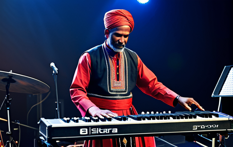 사운드 아트와 민속 음악의 접목 사례 - Traditional Meets Modern**
A fully clothed Baul singer with a traditional "ektara" instrument, perf...