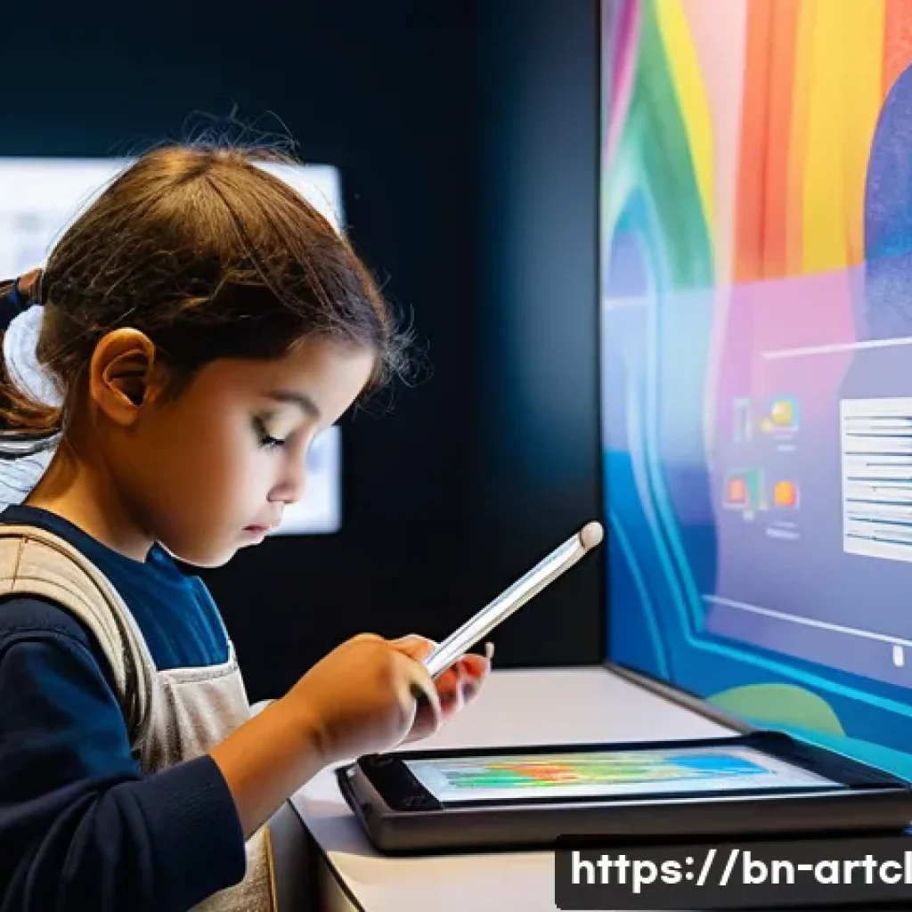 사운드 아트의 연구 및 교육적 활용 사례 - **Prompt 1: The Young Sound Explorer's Workshop**
A vibrant and brightly lit art studio filled w...