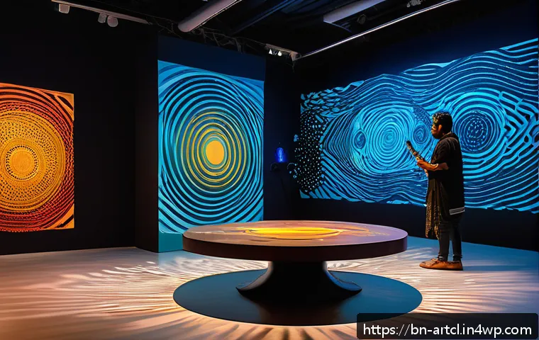 사운드 아트에서의 창의적 문제 해결 방안 - A vibrant sound art installation in a modern gallery space inspired by Bengali culture, featuring ab...